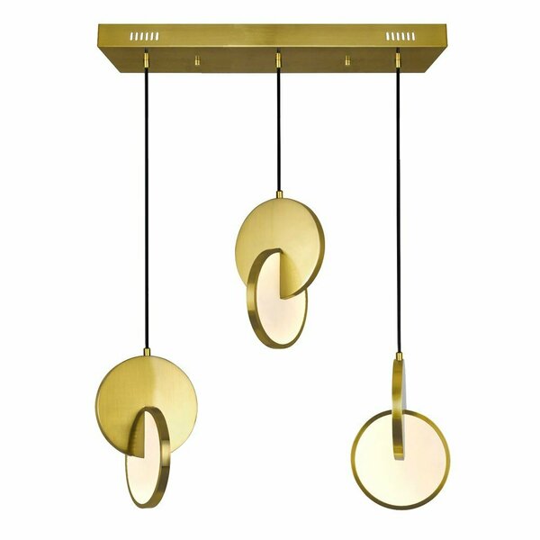 Cwi Lighting Led IslandPool Table Chandelier With Brushed Brass Finish 1206P24-3-629